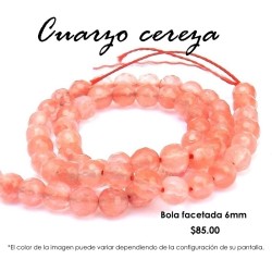 Cuarzo cereza facetado 6mm