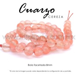 Cuarzo cereza facetado 8mm