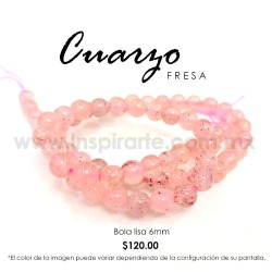 Cuarzo Fresa bola lisa 6mm