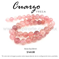 Cuarzo Fresa bola lisa 8mm