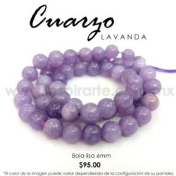 Cuarzo Lavanda bola lisa 6mm