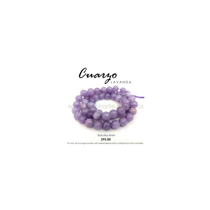 Cuarzo Lavanda bola lisa 6mm