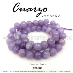 Cuarzo Lavanda bola lisa 6mm