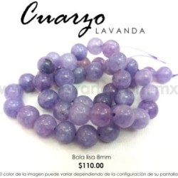 Cuarzo Lavanda bola lisa 8mm