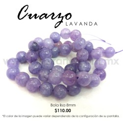 Cuarzo Lavanda bola lisa 8mm