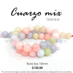 Cuarzo Mix Pastel bola lisa 10mm