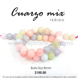Cuarzo Mix Pastel bola Lisa 8mm