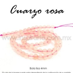 Cuarzo rosa bola 4mm