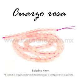 Cuarzo rosa bola 4mm