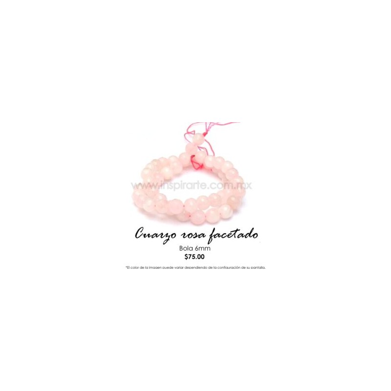 Cuarzo rosa bola facetada 6mm