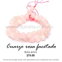 Cuarzo rosa bola facetada 6mm