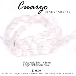 Cuarzo transparente facetado 8mm x 5mm