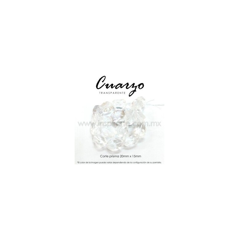 Cuarzo transparente prisma 20x15mm