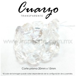 Cuarzo transparente prisma 20x15mm