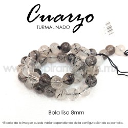 Cuarzo turmalinado bola lisa 8mm