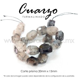 Cuarzo turmalinado prisma 20x15mm