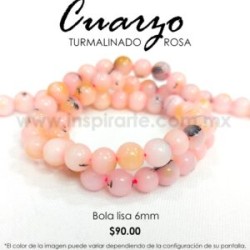 Cuarzo Turmalinado Rosa bola lisa 6mm