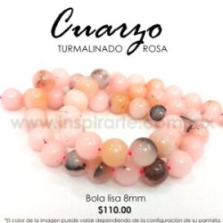 Cuarzo Turmalinado Rosa bola lisa 8mm