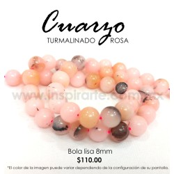 Cuarzo Turmalinado Rosa bola lisa 8mm