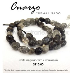 Cuarzo turmalinado, corte irregular 7mmx5mm