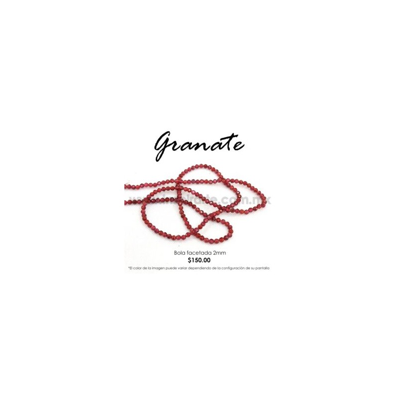Granate bola facetada 2 mm