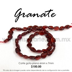 Granate gota plana 6mm x 7mm