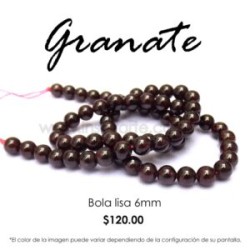 Granate, bola lisa 6mm