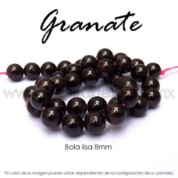 Granate, bola lisa 8mm