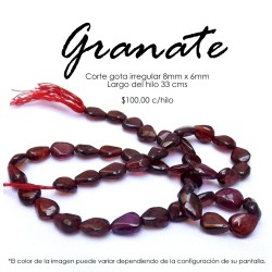 Granate, gota irregular 8mm x 6mm