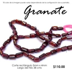 Granate, rectángulo 5mm x 4mm