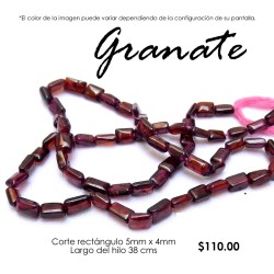 Granate, rectángulo 5mm x 4mm