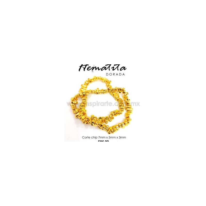 Hematita Chip dorada 7 mm x 5 mm x 3 mm
