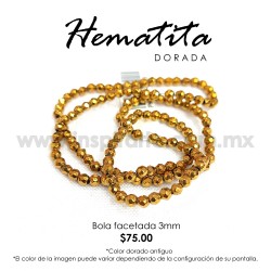 Hematita dorada bola facetada 3mm