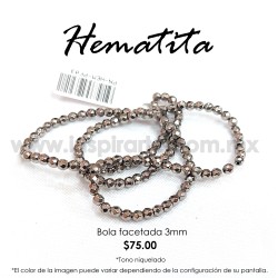 Hematita cromada bola facetada 3mm