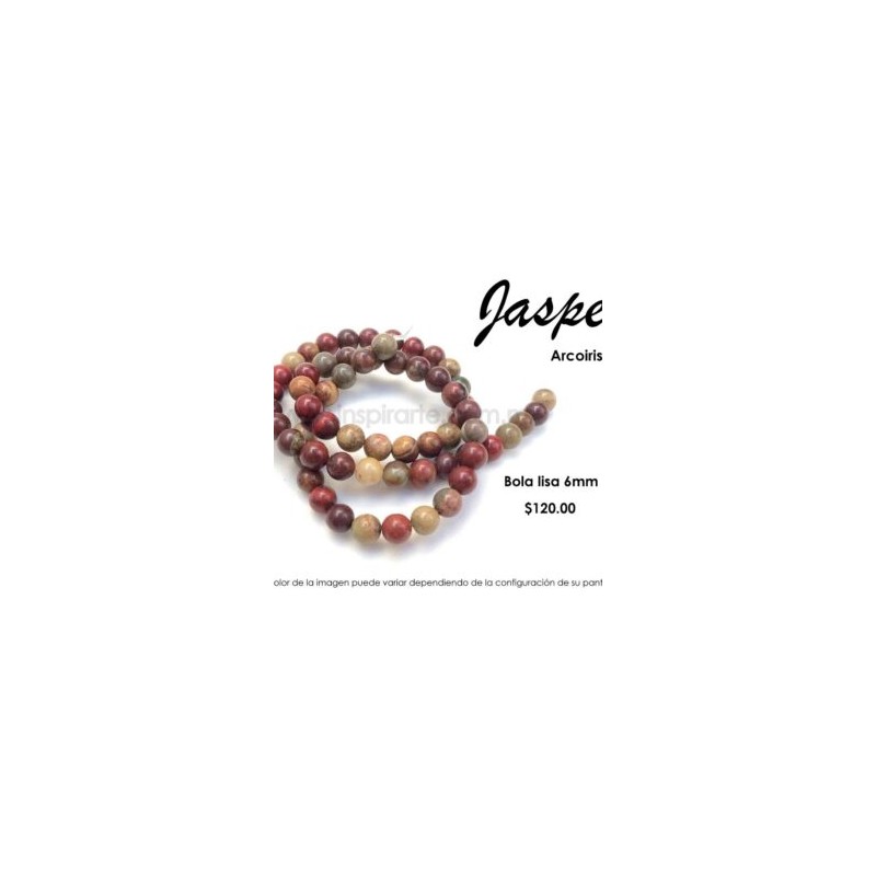 Jaspe arcoiris, bola lisa 6mm