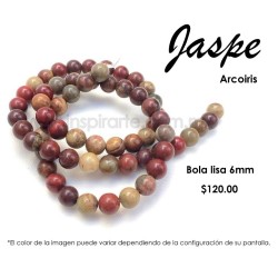Jaspe arcoiris, bola lisa 6mm