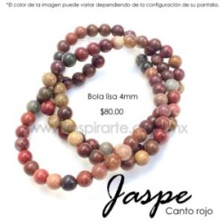 Jaspe Canto Rojo bola lisa 4mm