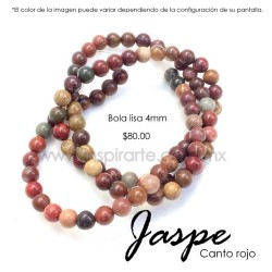 Jaspe Canto Rojo bola lisa 4mm