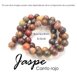 Jaspe Canto Rojo bola lisa 8mm