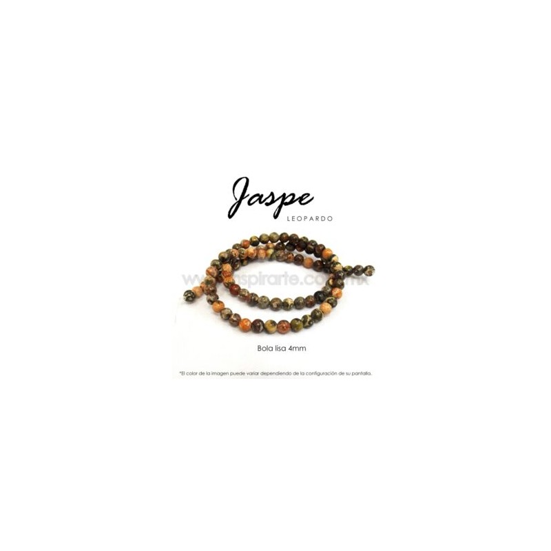 Jaspe leopardo, bola lisa 4mm