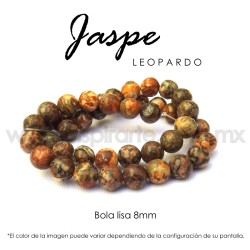 Jaspe leopardo, bola lisa 8mm