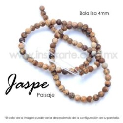 Jaspe paisaje, bola lisa 4mm