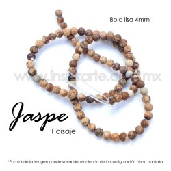 Jaspe paisaje, bola lisa 4mm