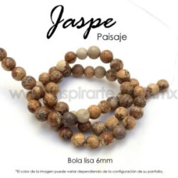 Jaspe paisaje, bola lisa 6mm