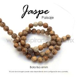 Jaspe paisaje, bola lisa 6mm