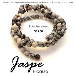 Jaspe Picasso, bola lisa 4mm