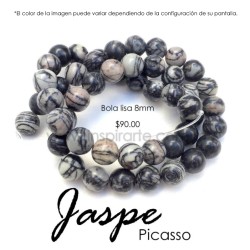Jaspe picasso, bola lisa 8mm