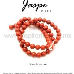 Jaspe rojo, bola lisa 6mm