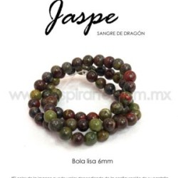Jaspe sangre de dragón bola lisa 6mm