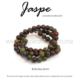 Jaspe sangre de dragón bola lisa 6mm